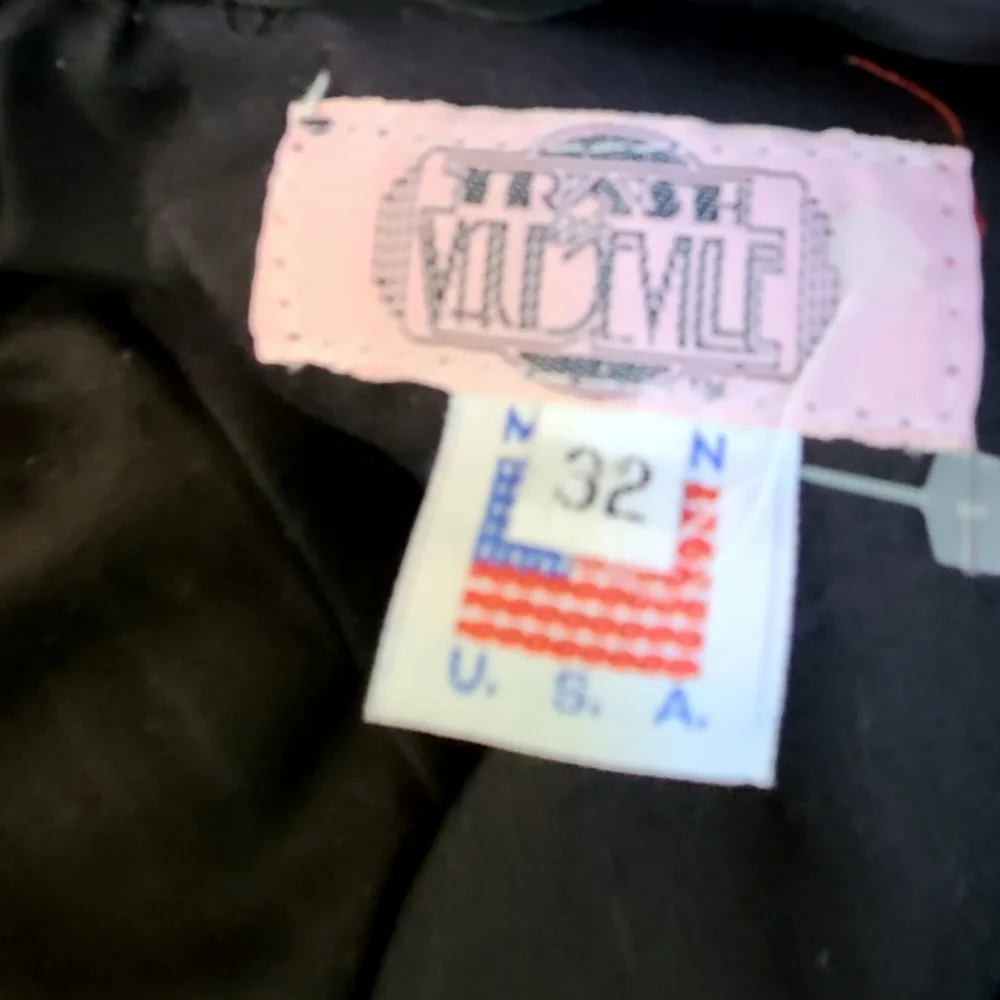 VINTAGE TRASH AND VAUDEVILLE BLACK LEATHER PANTS SIZE 32 - Picture 3 of 6